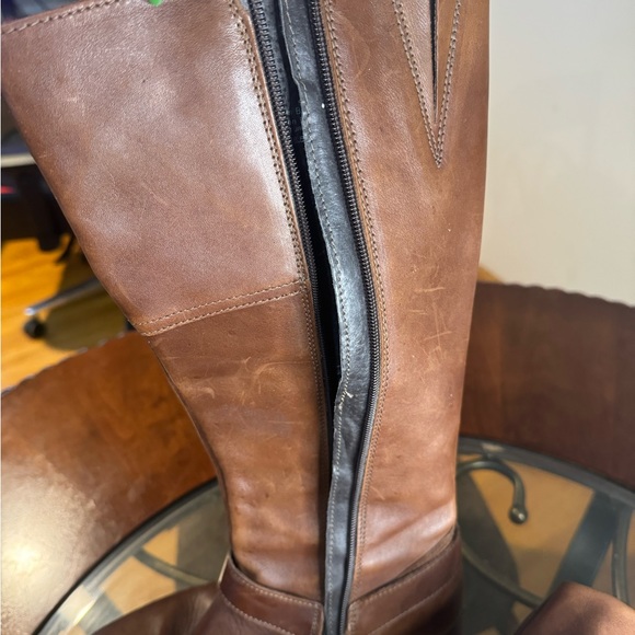 ALDO WOMEN'S BROWN LEATHER SIDE ZIP KNEE HIGH BOOTS SIZE 8 - Picture 7 of 10
